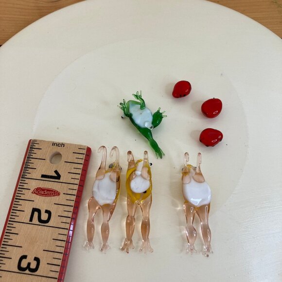 Glass Frog & Ladybug Ornaments including 3 Hanging Figures Hand Crafted - Picture 4 of 6